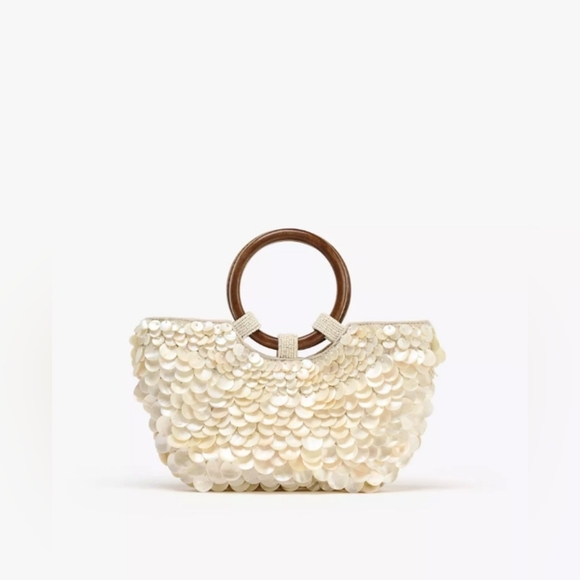Zara Faux Mother Of Pearl Applique Bag - Picture 4 of 5
